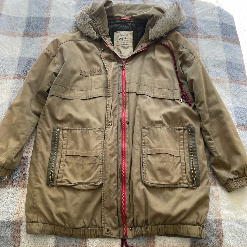 Zara Khaki Green Parka